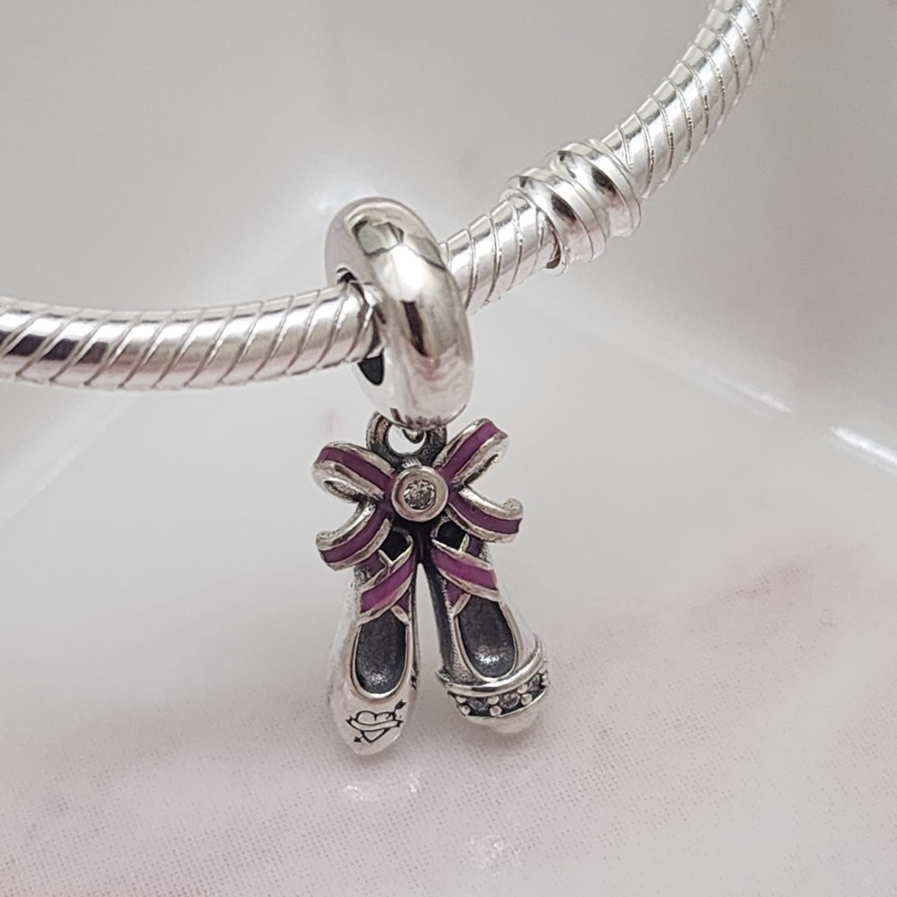 Pandora Ballerina Shoes Dangle Charm Gem